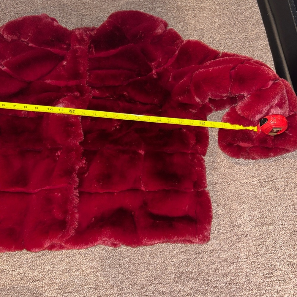 Michael kors Luxurious Faux Fur womens XL Jacket - Deep Red - Picture 3 of 7